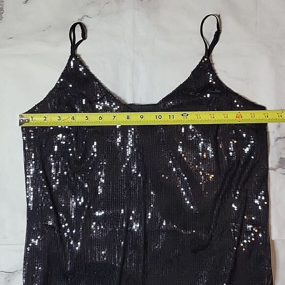 A New Day Black Sequin Slip Dress - Picture 5 of 7